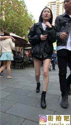 4K-街拍黑色短裤极品白皙长腿高跟长发美女逛街[MP4/959M]