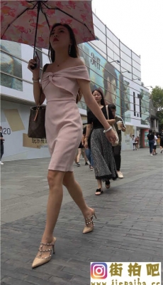 4K-粉色包臀裙性感长腿高跟美女逛商场[MOV/1.3G]