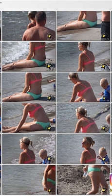 海滩拍摄比基尼金发少妇长腿肥臀[MP4/2111M]