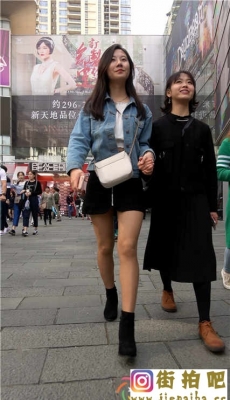4K-街拍黑色短裙性感肉丝长腿高跟美女[MP4/1.54G]